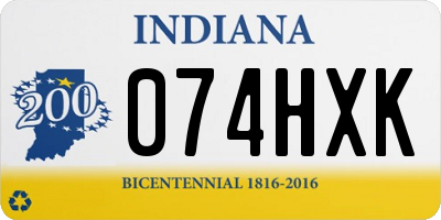 IN license plate 074HXK