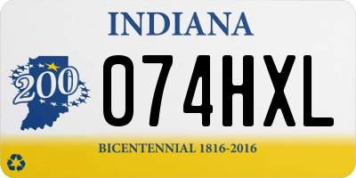 IN license plate 074HXL
