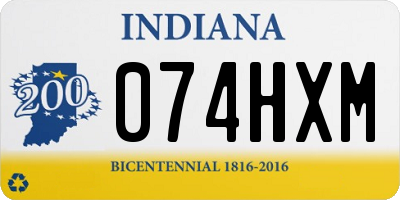 IN license plate 074HXM