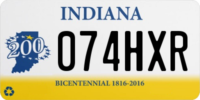 IN license plate 074HXR