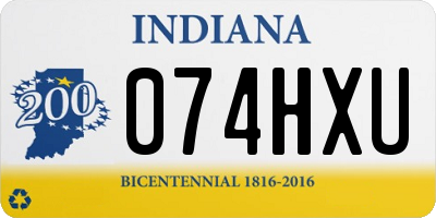 IN license plate 074HXU