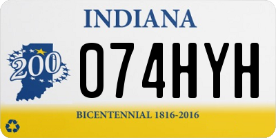 IN license plate 074HYH
