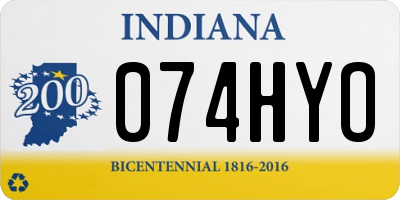 IN license plate 074HYO