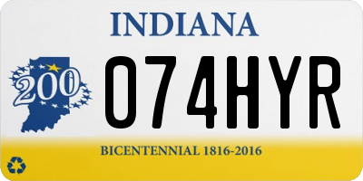 IN license plate 074HYR