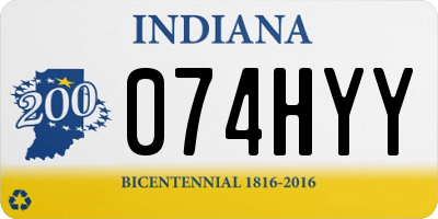 IN license plate 074HYY