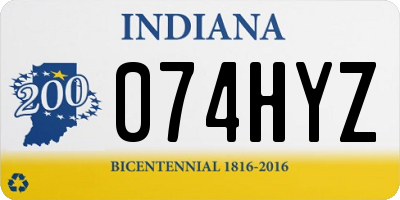 IN license plate 074HYZ