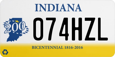 IN license plate 074HZL