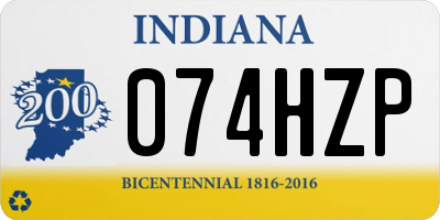 IN license plate 074HZP