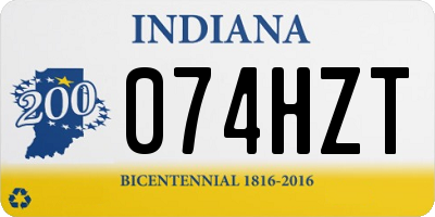 IN license plate 074HZT