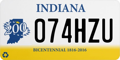 IN license plate 074HZU