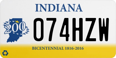 IN license plate 074HZW