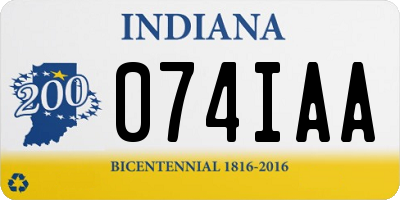 IN license plate 074IAA