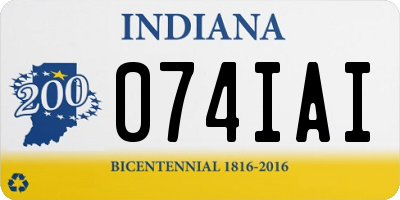 IN license plate 074IAI