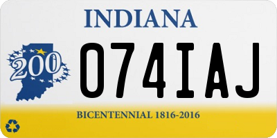 IN license plate 074IAJ
