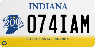 IN license plate 074IAM