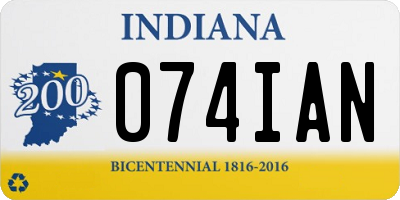 IN license plate 074IAN