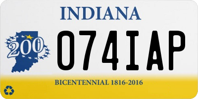 IN license plate 074IAP