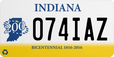 IN license plate 074IAZ