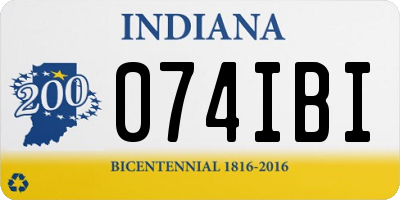 IN license plate 074IBI
