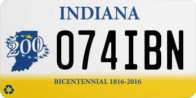 IN license plate 074IBN