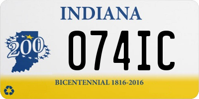 IN license plate 074IC