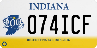 IN license plate 074ICF