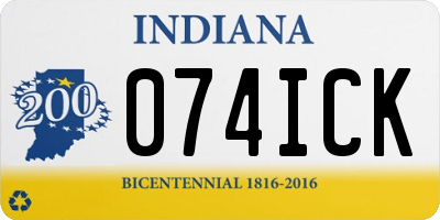 IN license plate 074ICK