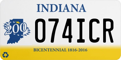 IN license plate 074ICR