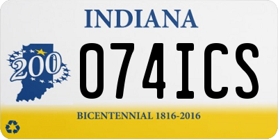 IN license plate 074ICS