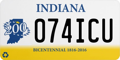 IN license plate 074ICU