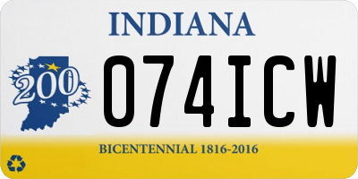 IN license plate 074ICW