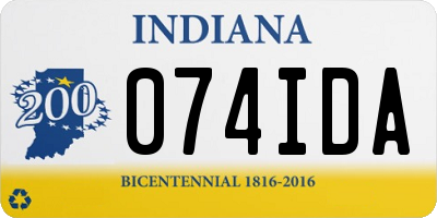 IN license plate 074IDA