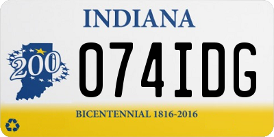IN license plate 074IDG