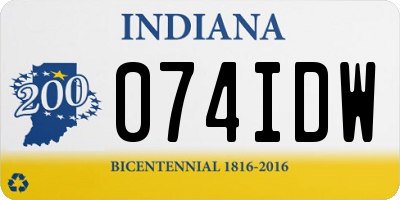 IN license plate 074IDW