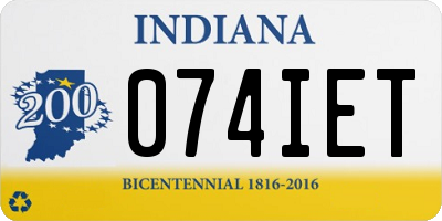 IN license plate 074IET