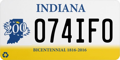 IN license plate 074IFO