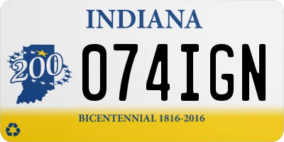 IN license plate 074IGN