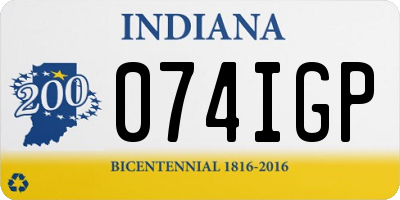IN license plate 074IGP