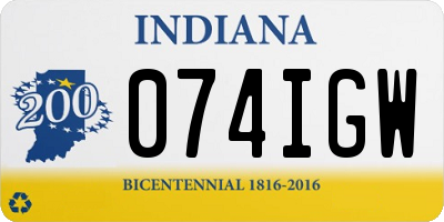 IN license plate 074IGW
