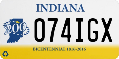 IN license plate 074IGX
