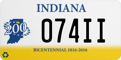 IN license plate 074II