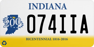 IN license plate 074IIA