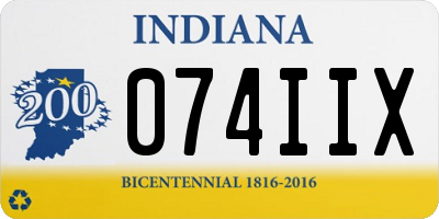 IN license plate 074IIX