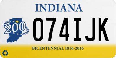 IN license plate 074IJK