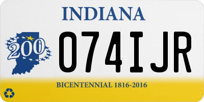 IN license plate 074IJR