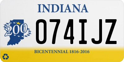IN license plate 074IJZ
