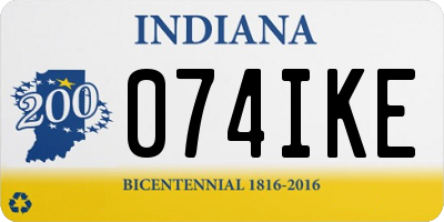 IN license plate 074IKE