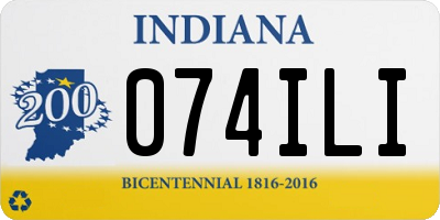 IN license plate 074ILI