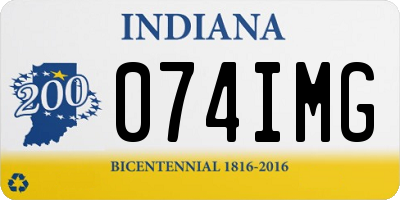 IN license plate 074IMG