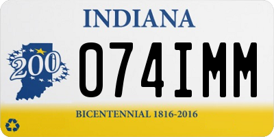 IN license plate 074IMM